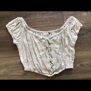 Market Crop Top with Lace Up Front